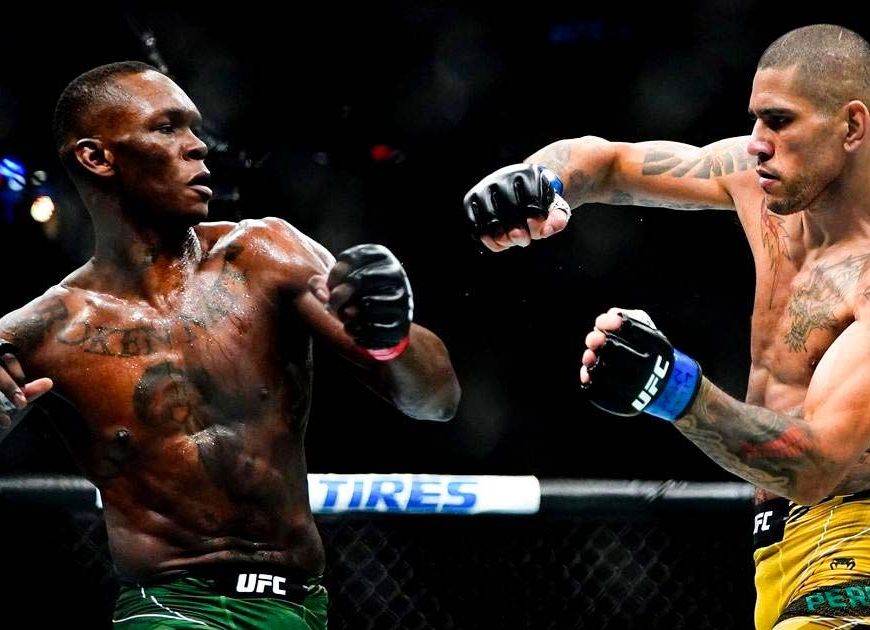 Alex Pereira and Israel Adesanya at UFC 287